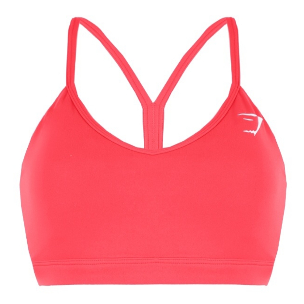 Gymshark Raspberry Red V-Neck Training Womens Sports Bra Sz XS